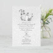 Invitation Mariage Conte de Fées Citrouille Argentée de Livre (Debout devant)