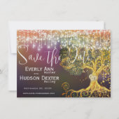 Invitation Mariage Conte de Fées de la Forêt Violet Or Enregi (Devant)