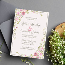 Mariage conte de fées floral rose et vert vigne de