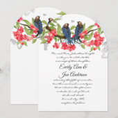 Invitation Mariage Conte de Fées Forestier Oiseaux de l'Amour (Devant / Derrière)