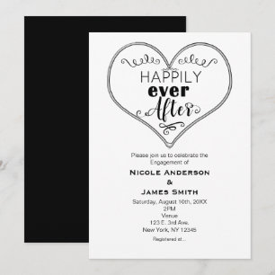 Invitation Mariage Conte de Fées Moderne Happily Ever After