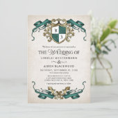 Invitation Mariage Conte de Fées Royal Fantastique Vert (Debout devant)