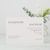 Invitation Mariage contemporain Forever You beige code QR (Debout devant)