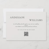 Invitation Mariage contemporain Forever You beige code QR (Dos)