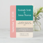 Invitation Mariage contemporain sarcelle transformative Moder (Debout devant)