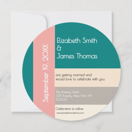 Invitation Mariage contemporain sarcelle transformative moder (Devant)