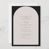Invitation Mariage contemporain simple noir et bronze (Devant)