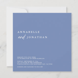 Invitation Mariage contemporain Turquoise bleu blanc