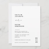 Invitation Mariage contemporaine simple et moderne (Devant)