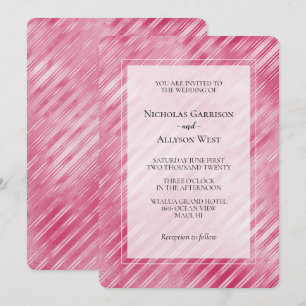 Invitation Mariage cool de rayures de verre rose