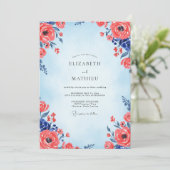 Invitation Mariage Coquelicot Azur (Debout devant)
