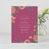 Invitation Mariage Coquelicot Orange Baie (Debout devant)
