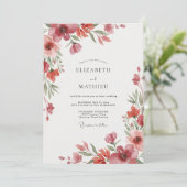 Invitation Mariage Coquelicot Rouille Corail (Debout devant)