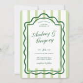 Invitation Mariage Coquette Minimaliste Vert (Devant)