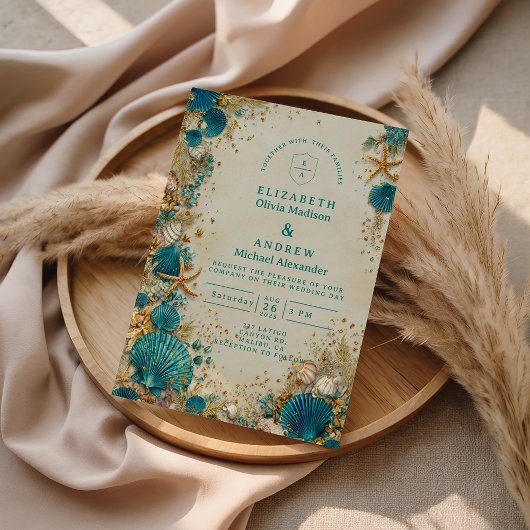 Invitation Mariage Coquillage Inspiré de l'Océan