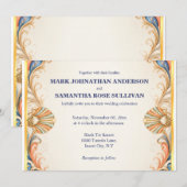Invitation Mariage Coquillages Vintage Luxe Côtière (Devant / Derrière)