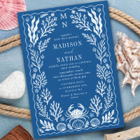 Mariage Coquille de Crabe Océan Bleu Nautique
