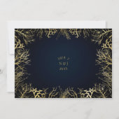 Invitation Mariage Corail Elégant Or et Bleu Nuit (Dos)