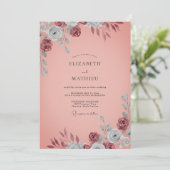 Invitation Mariage Corail Fleuron Bordeaux (Debout devant)
