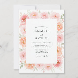 Invitation Mariage Corail Pétale