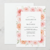 Invitation Mariage Corail Pétale (Devant / Derrière)