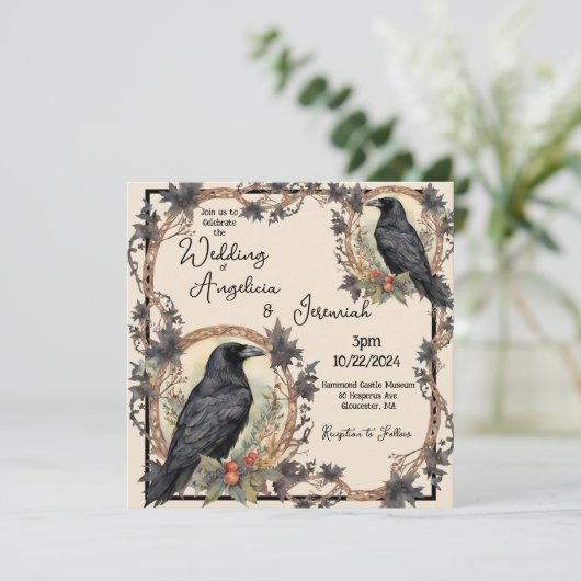 Invitation Mariage corbeau (Debout devant)
