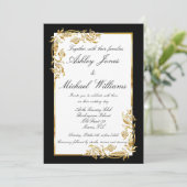 Invitation Mariage cordial d'Élégance dorée et blanche (Debout devant)