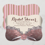 Invitation Mariage corset rose et marron Shower (Devant / Derrière)
