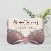Invitation Mariage corset rose et marron Shower (Debout devant)