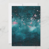 Invitation Mariage Cosmic Splash Teal & Rose (Dos)