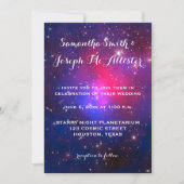 Invitation Mariage cosmique de la grappe en galaxie rose bleu (Devant)