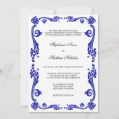 Invitation Mariage Cosmopolite Royal Blue Flourish (Devant)