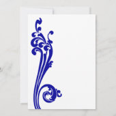 Invitation Mariage Cosmopolite Royal Blue Flourish (Dos)