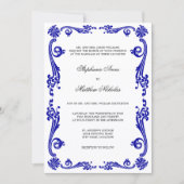 Invitation Mariage Cosmopolite Royal Blue Flourish (Devant)