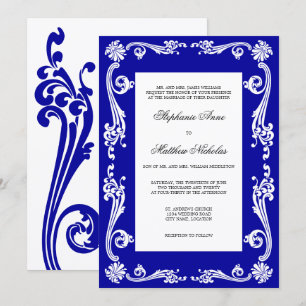 Invitation Mariage Cosmopolite Royal Blue Flourish