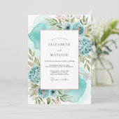 Invitation Mariage Côte Aquatique Pristine (Debout devant)