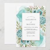 Invitation Mariage Côte Aquatique Pristine (Devant / Derrière)
