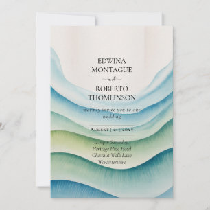 Invitation Mariage Côte d'Océan Héritage Aquarelle
