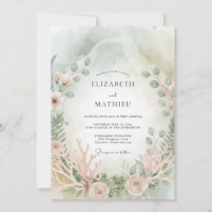 Invitation Mariage Côté Mer Éthéré Mousse de Mer