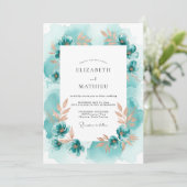 Invitation Mariage Côté Mer Teinté de Sarcelle (Debout devant)
