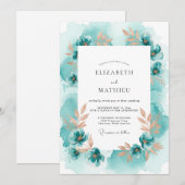 Invitation Mariage Côté Mer Teinté de Sarcelle (Devant / Derrière)