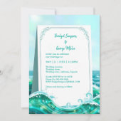 Invitation mariage côtier abstrait turquoise (Devant)