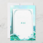 Invitation mariage côtier abstrait turquoise (Dos)