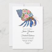 Invitation Mariage côtier aux coquillages floraux (Devant)