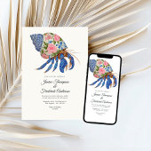 Invitation Mariage côtier aux coquillages floraux