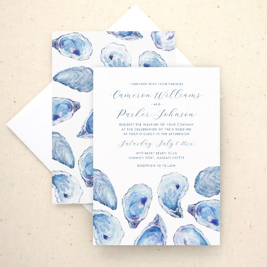 Invitation Mariage côtier de l'huître bleue