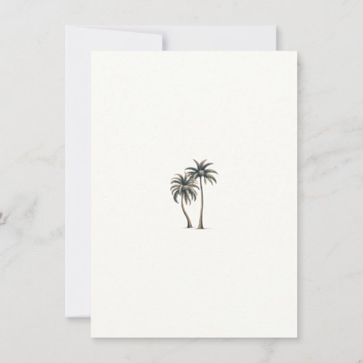 Invitation Mariage côtier de palmiers tropicaux Enregistrer l (Dos)