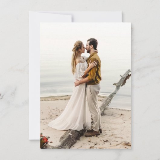 Invitation Mariage côtier de palmiers tropicaux Enregistrer l (Dos)