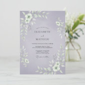 Invitation Mariage Cottagecore Feuillage Pervenche (Debout devant)