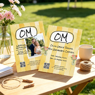 Invitation mariage cottagecore jaune pâle ensoleillé